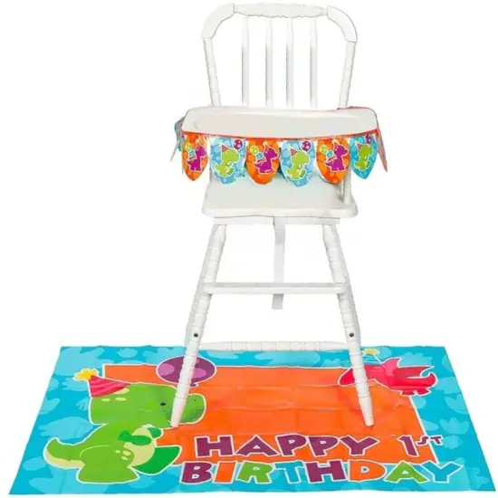 Little Dino 1st Birthday High Chair Decorating Kit 2 Pieces {3}