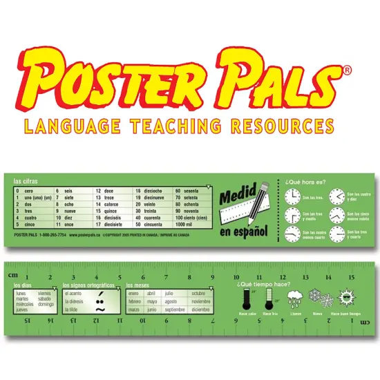 Poster Pals Spanish Vocabulary Learning Bookmarks , language educational reference ruler, excellentTeacher Classroom Reading Reward and Gift for Young Readers, 64 pack {7}