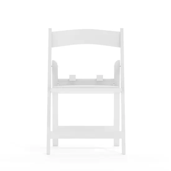 Emma and Oliver 10 Pack Kids Resin Folding Event Party Chair with Vinyl Padded Seat White {5}