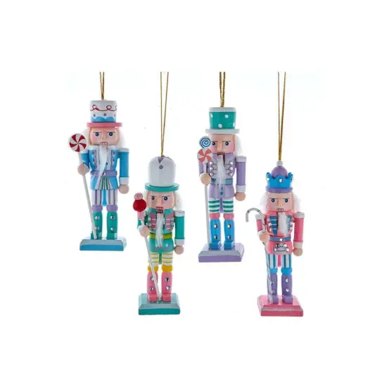 5" Wooden Pastel Nutcracker Ornaments Pastel Purple {2}