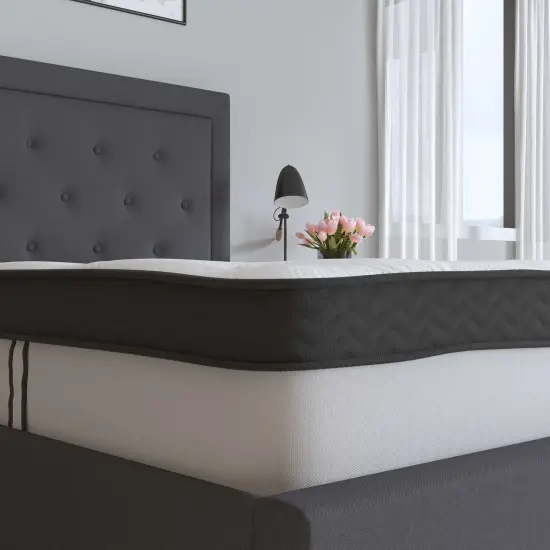 Merrick Lane Luna 10 Inch Hybrid Mattress CertiPUR-US Certified Foam & Pocket Spring Mattress in a Box {3}