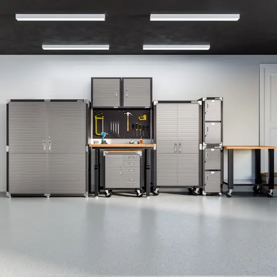 Seville Classics UltraHD Rolling Workstation, 36" W x 24" D x 37.5" H Graphite {2}