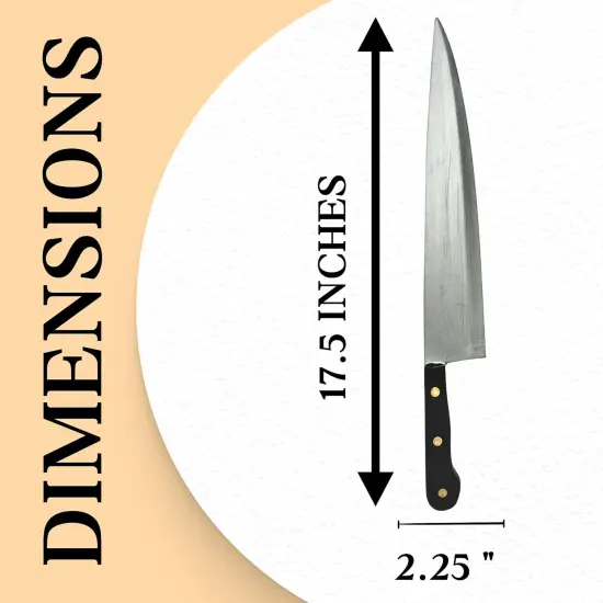 4E's Novelty 17.5" Fake Kitchen Knife Costume Prop &ndash; PE Foam Oversized Realistic Silver Knife Toy for Michael Myers, Horror, Zombie, Clown, Butcher & Halloween Costume Accessories {5}