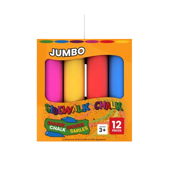 Jumbo Sidewalk Chalk, 12 Count, Assorted Colors &ndash; 36 Sets {1}
