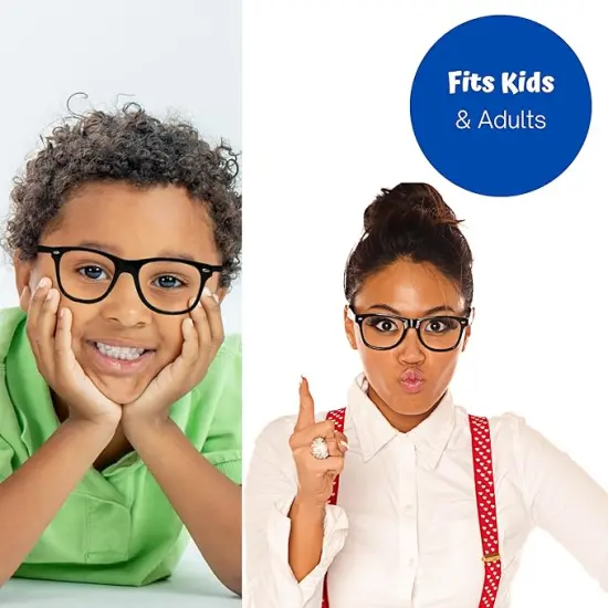 4E's Novelty Costume Glasses for Kids & Adults, Black Retro Nerd Eyeglasses with Clear Lenses, Fake Non-Prescription Glasses for Old Man, Teacher, 100 Days of School, Nerd, Hipster & Funny Costume Accessories {4}
