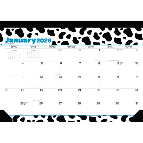 Cow Prints | 2026 15.5 x 11 Inch Monthly Desk Pad Calendar {1}