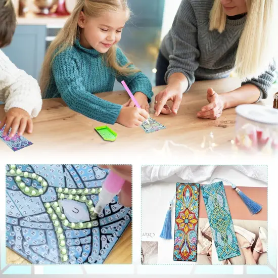 12 Pcs DIY Diamond Painting Bookmarks Kit for Adults {4}