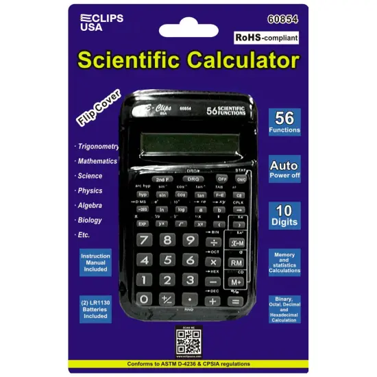 Solar Scientific Pocket Calculator w/ Flip Cover &ndash; 36 Ct {1}