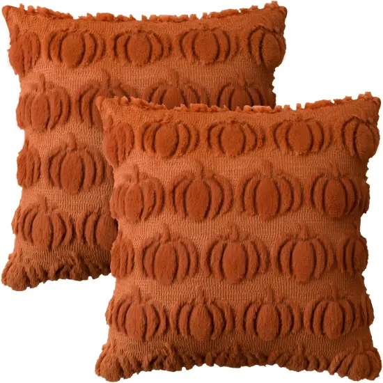 Fall Pumpkin Caramel Throw Pillow Covers {1}