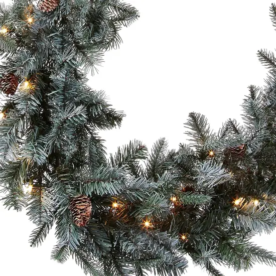 9 Feet -Pre-Lit 'Feel Real' Artificial Christmas Garland, Green, Arctic Spruce, White Lights {2}