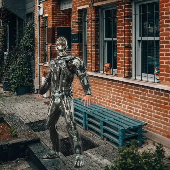 Ultron Muscle Chest Costume for Men Printed Jumpsuit with Mask and Boot Tops {4}