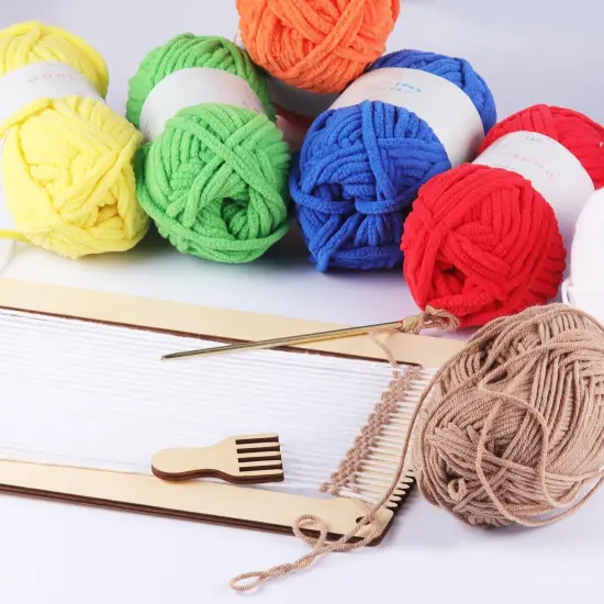 Weaving Loom Kit: Wooden Tapestry Loom with Yarn {2}