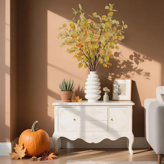 4PCS Artificial Fall Leaves Stems {2}