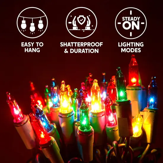 Multicolor Christmas String Lights - 200, 42.6FT {5}