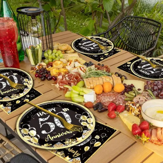 50 Guests 50th Anniversary Plates Napkins Party Supplies {5}