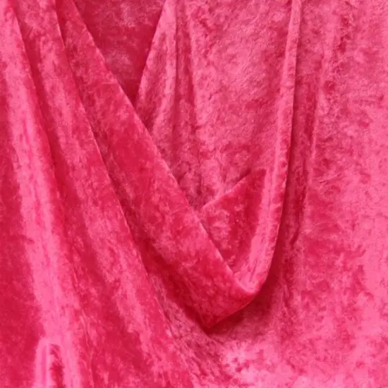 1 Yard Fuchsia Crushed Panne Velour Fabric 58/60" Wide, 100% Polyester, Shiny Stretch Velvet for Apparel & Crafts {1}