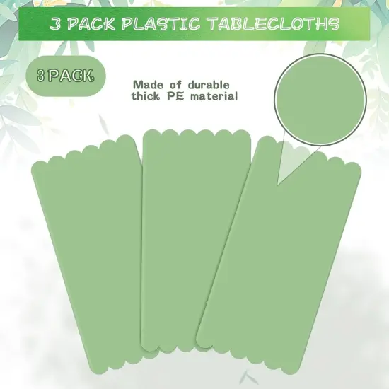 6 Pack Plastic Sage Green Table Cover for Wedding {2}