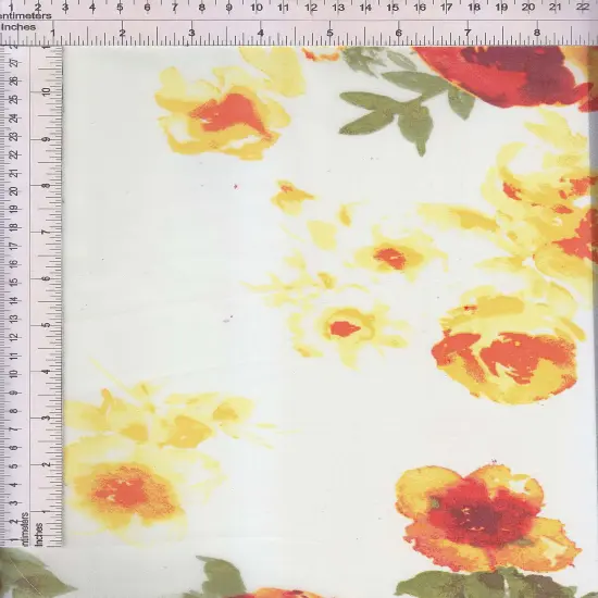 1 Yard High Multi Chiffon Floral Print Woven Fabric Sheer Lightweight 57/58" Width CORAL {1}