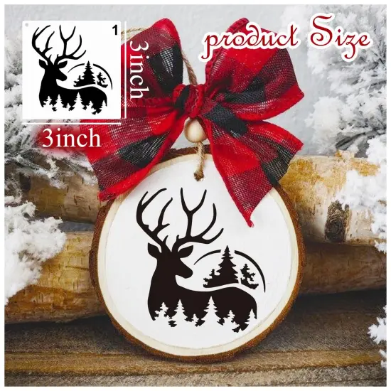 Small Stencils for Painting on Wood Reusable, 3 Inch Reusable Stencil for Craft Ornament Paint Template Stencils for Wall Card Rock Wood Signs Coasters Canvas Home Decor (Animal Deer) {6}