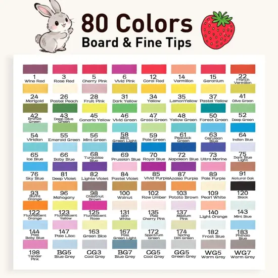 80 Colors Dual Tip Art Markers {3}