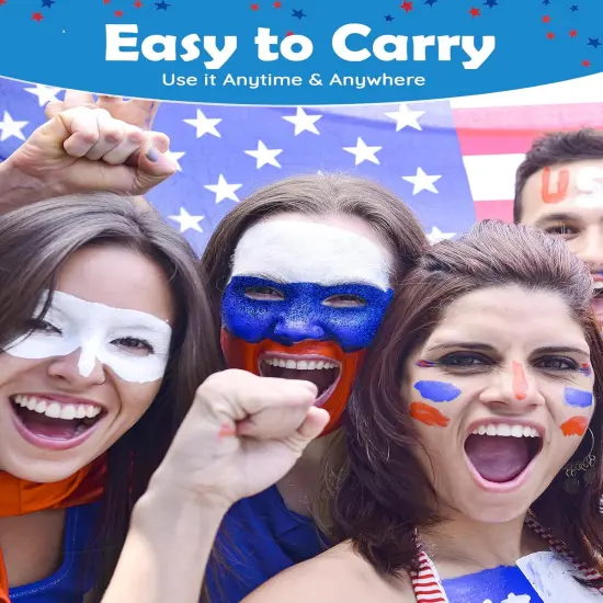 2 Color Water-Based Patriotic Face Paint with Glitter {2}