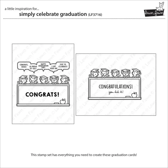 Lawn Fawn Clear Stamps 4"X6"-Simply Celebrate Graduation {5}