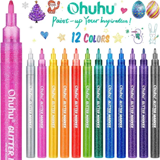 12 Glitter Colors Metallic Shimmer Marker {4}