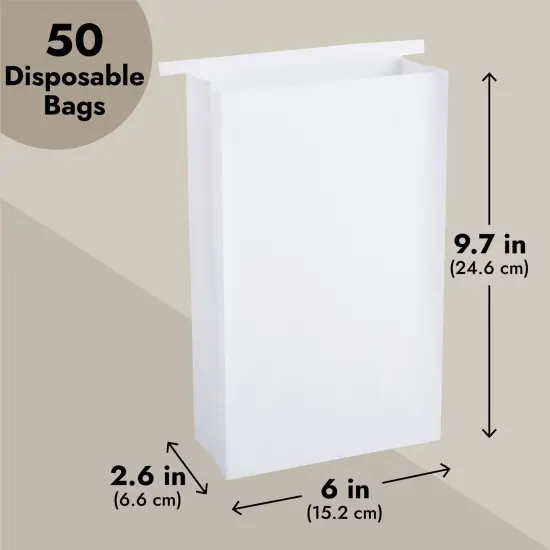 50-Pack Disposable Barf Bags for Car and Travel - Paper Vomit Bags for Motion Sickness, Hangovers, Illness for Adult and Children (White, 6x2.6x9.7 in) {5}