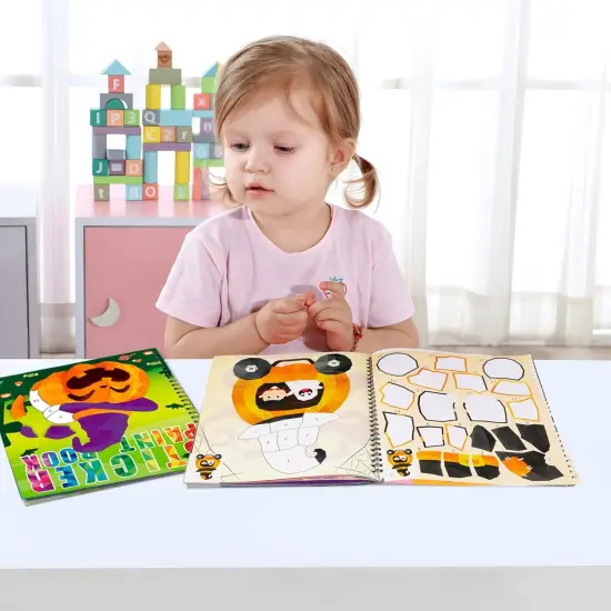 2PCS Halloween Crafts for Kids Ages 4-8 Sticker Books {2}