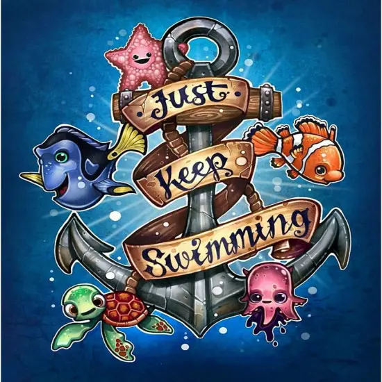 Keep Swimming Diamond Painting Kits - 16"X12" {1}