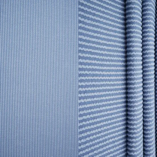1 Yard Knit Jacquard Rib Fabric Polyester Rayon Spandex Stretch 52" Wide Blue Ocean {4}