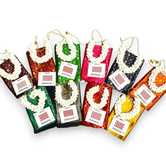 10pcs, Bindi Gajra Saree Blouse Piece, Unstitched, Varalakshmi Blouses, Unstiched Blouse, Thamboolam Blouse, Sari Blouse, Saree Blouse Piece, Saree Blouse {3}