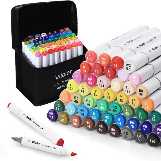 48 Colors Dual Tip Alcohol Markers {1}