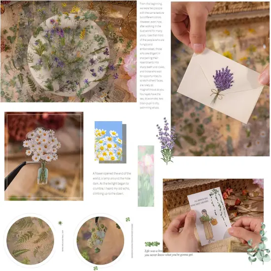 48 Sheets Vintage Plants Flowers Stickers Pack {5}