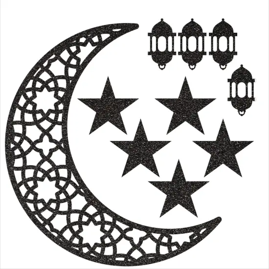 Moon Cutout for Backdrop, Eid Decoration, Moon Centerpiece Cut Out, Moon Cutout, Eid Mubarak, Eid Moon Stars, Eid Stars Golden {5}