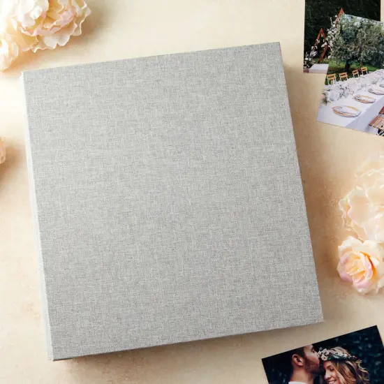 4x6 Photo Album with 1000 Pockets, Extra Large Capacity, Linen Cover, Picture Albums Holds 1000 Horizontal and Vertical Photos (Gray Exterior, Black Interior, 14x13x3 in) Grey {3}