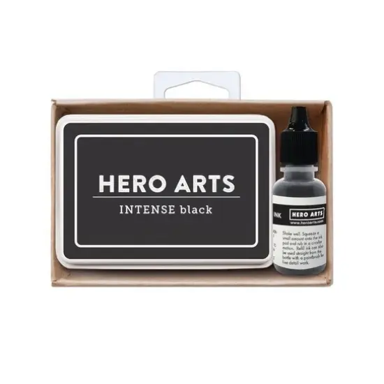 Hero Arts Intense Black Ink Pad + Reinker Bundle {1}