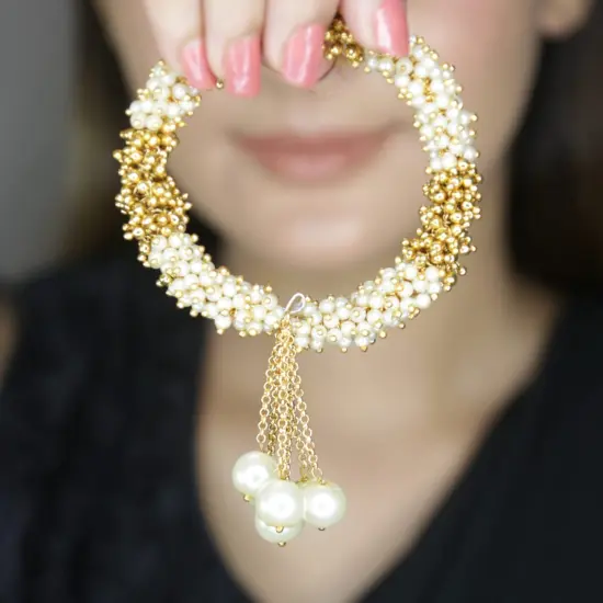 Antique Adjustable Bracelet with Gold Plating Bangle Bracelets for Women Gold and Pearl Bracelet Indian Jewellary Indian Favor or Mothers Day Valentines Anniversary Birthday Gifts {2}