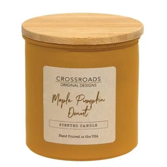 Fall Scent Jar Candle with Maple Pumpkin Aroma and Frosted Glass Container {1}