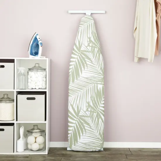 Ironing Board Cover and Pad, 15x54 Inches, Standard Size, Heavy Duty, White Palm Print Design {3}