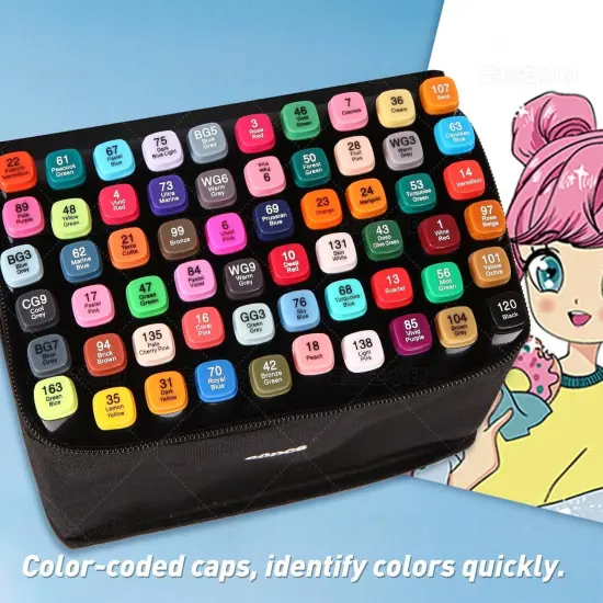 60 Colors Dual Tips Art Markers Set {2}