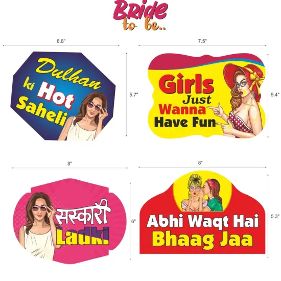 Wedding Bridal Shower Photo Booth Props 14 Pcs Bachelorette Decoration, Wedding Party Photobooth Set - Bride to be Bachelorette Party Supplies {4}