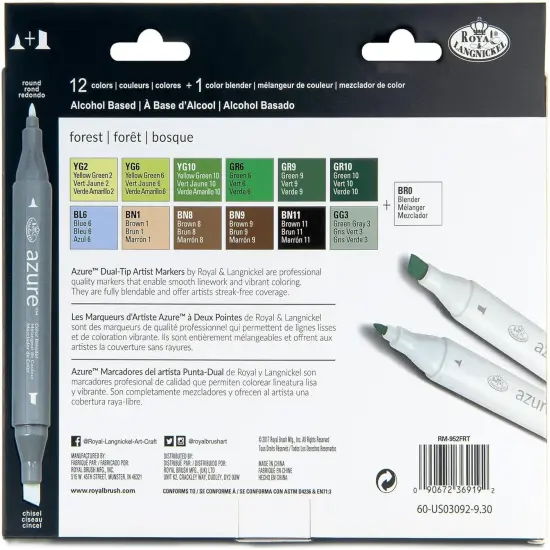 13pc Dual-Tip, Alcohol Based Marker Set {4}