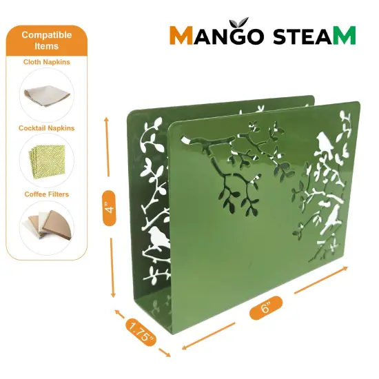 Mango Steam Songbird Tabletop Napkin & Letter Holder for Home, Kitchen, Restaurants Green {4}
