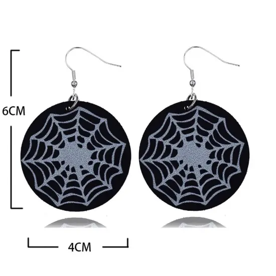 Chic Halloween Teardrop Leather Drop Earrings {7}