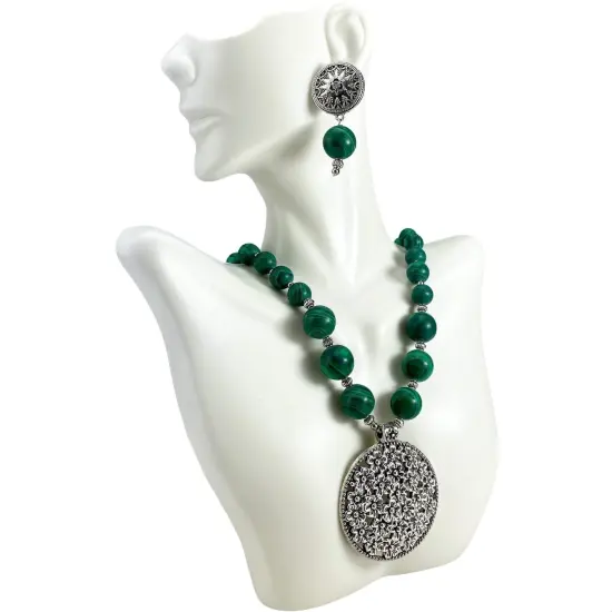 Indo-western Necklace Pendant Set with Oxidized Plating Indian Pakistani Jewelry Traditional Jewelry Set for Women Bohemian Boho Jewellery Set {4}