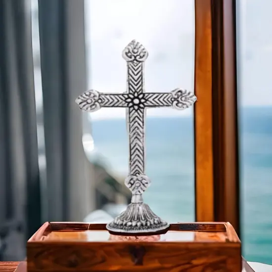 Religious Christian Cross Holy Cross Spiritual Art Holy Spirit Wall Hanging Cross Religious Decoration Cross Statue with Stand Blessing Gift Housewarming Gift {1}