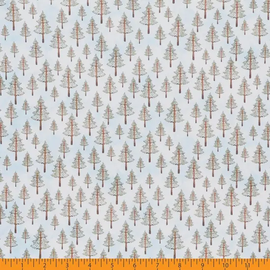 Mook Fabrics Fawn & Friends Cotton Fabric [45in. Wide] - By The Yard Trees Blue {3}