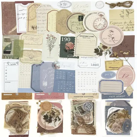 120Pcs Vintage Scrapbook Sticker for Journaling {1}