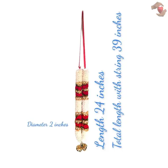 Pack of 2 Varmala for Wedding Artificial Mala for Bride and Groom Indian Milni Mala Wedding Garland Haar 24 Inch Muslim Punjabi Jaimala Nikkah {6}